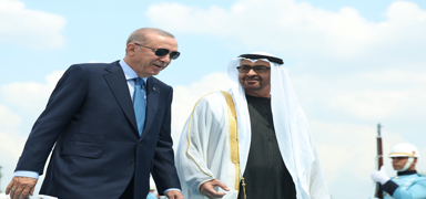 Cumhurba�kan� Erdo�an, BAE Devlet Ba�kan� onuruna resmi ak�am yeme�i verdi