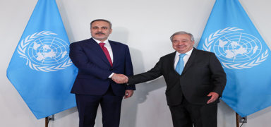 Bakan Fidan, BM Genel Merkezi'nde resmi akam yemeine katld