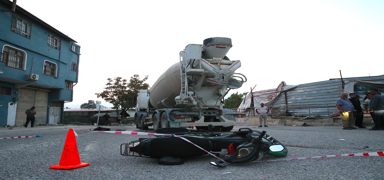 Hatay'da beton mikseriyle arpan motosikletteki 1 kii ld