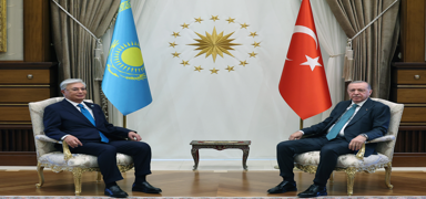 Ba�kan Erdo�an, Tokayev ile g�r��t�