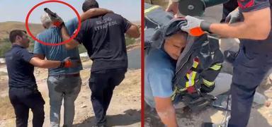 Bu halde hastaneye kald�r�ld�