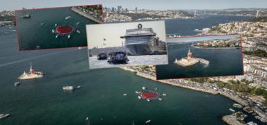 Karak�y'den Salacak'a dayan��ma: �stanbul Bo�az� 'Filistin' bayraklar�yla s�slendi