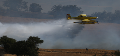anakkale'de yangn: Havadan ve karadan mdahale balad