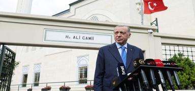 Cumhurba�kan� Erdo�an, cuma namaz�n� Hz. Ali Camisi'nde k�ld�