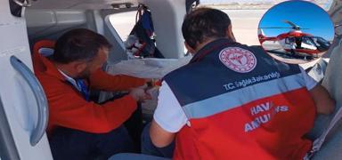 U�ak ambulans 34 g�nl�k bebek i�in havaland�