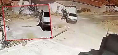 Seyir halindeki ara�ta y�lan pani�i kamerada: S�r�c� ara� durmadan indi