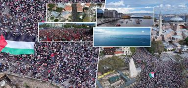 T�rkiye'den d�nyaya Gazze mesaj�! Y�zbinler soyk�r�ma 'dur' demek i�in tek y�rek oldu