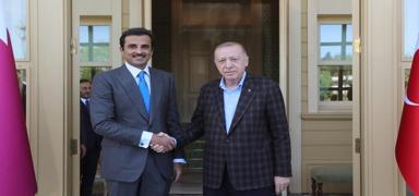 Cumhurba�kan� Erdo�an, Katar Emiri ile bir araya geldi