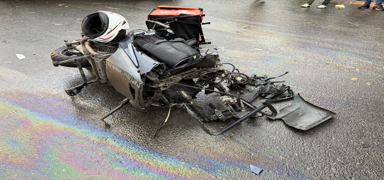 Tekirda�'da motosikletle otomobil �arp��t�: 2 yaral�