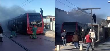 Bursa'da faciaya k�l pay�: Tramvaydaki yang�n panikletti