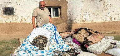 �anl�urfa'da ev kendi kendine yan�yor: 8 ki�ilik aile sokakta kald�