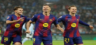 Lewandowski'den hat-trick! Barcelona deplasmanda kazand�