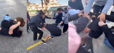 �lkokulda akran �iddeti! K�z �ocu�una ac�mas�z sald�r� kamerada