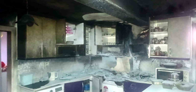 Bir bardak su almaya kalkt�, faciay� �nledi