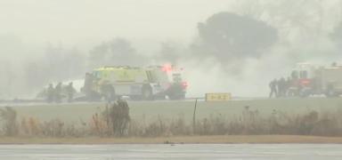 Statesville Havaliman�'nda korkun� kaza: �� jeti pistte alev topuna d�nd�