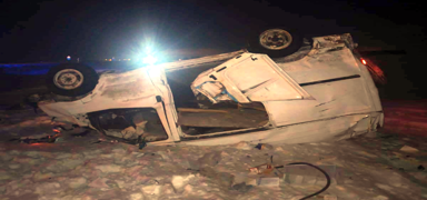 Kars'ta kayan otomobil takla att�: 1 can kayb�