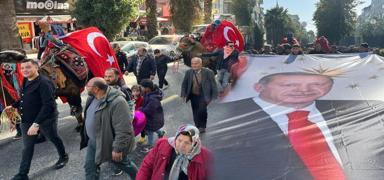 Cumhurba�kan� Erdo�an'a Ayd�n usul� kar��lama! Develer alandayd�