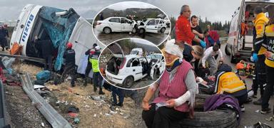 �ki ilde pe� pe�e katliam gibi kaza: 17 ki�i hayat�n� kaybetti