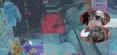 K���k�ekmece'de binadan kopan beton par�alar� yan binan�n �zerine d��t�