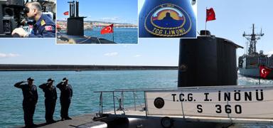 TCG 1. �n�n� denizalt�s� sahaya ��k�yor