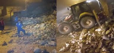 �iddetli r�zgar 2 katl� ta� evi y�kt�: K�yl�ler ve ekipler seferber oldu